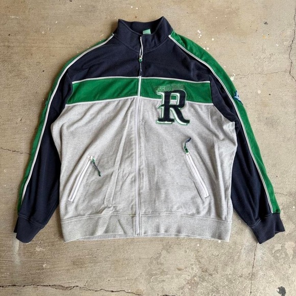 Rocawear Other - Rocawear Y2K Zip Up Jacket Green Navy Gray Logo Mens 2XL Vintage Track Jacket